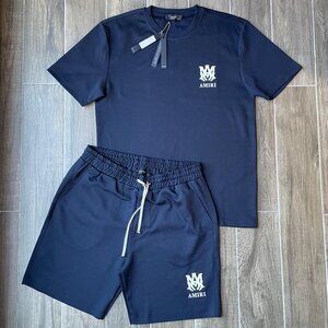 XXL AMIRI MEN'S BLACK T-SHIRT SHORT SET COTTON